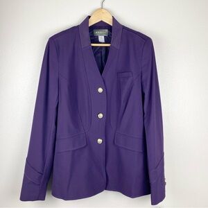 Zac Posen Delta Flight Crew Blazer Jacket Purple Lands End Women’s Size 12T NWOT